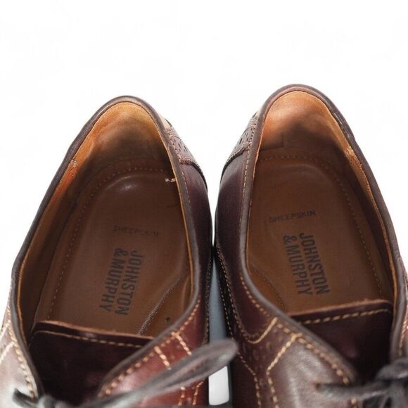Johnston & Murphy Warner Plain Toe‎ Leather Oxfords 20-6943 Brown Men\'s 10.5D main image 11